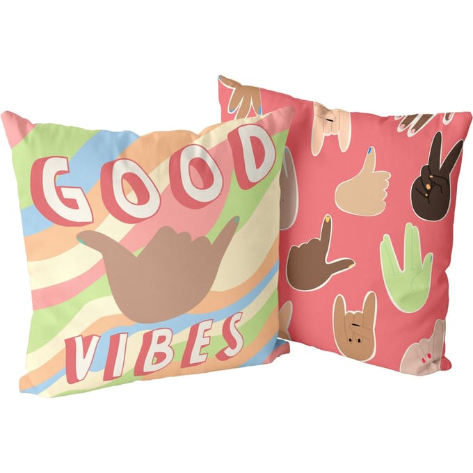 Set van 2 kussenhoezen Good Vibes | Aware