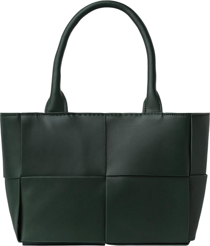 PU tas met geweven look - Groen - hand - schoudertas - crossbody -Yehwang