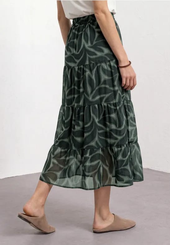 Chiffon maxirok met print