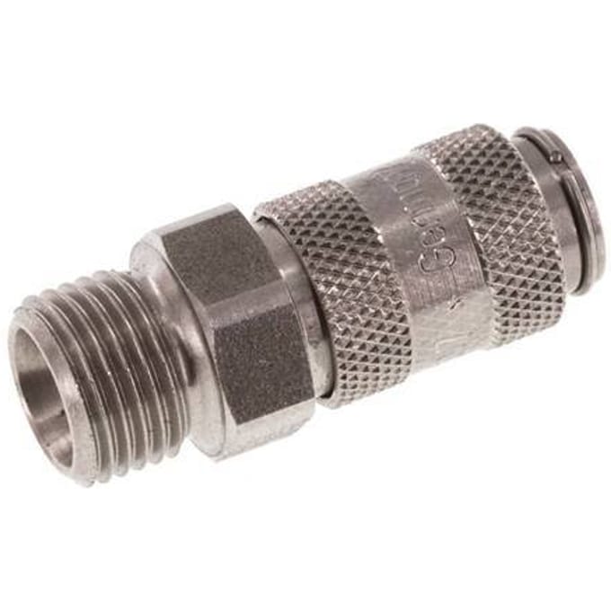 RVS DN 2.7 (Micro) Luchtkoppeling Snelkoppeling G 1/8 inch Buitendraad - CLS2-M-S-018