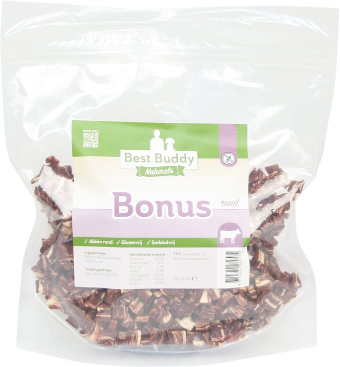 Bonus Rund 500 gram - Trainingssnack - Glutenvrij - Mono proteïne - Best Buddy Pets