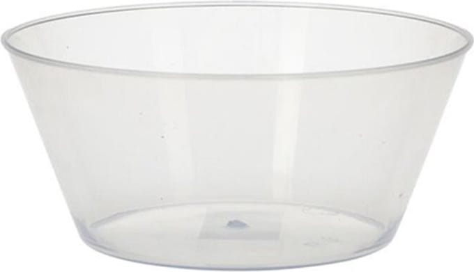 Excellent Houseware Schaal/kom - 2x - transparant - kunststof - 15 x 7.5 cm - campingservies