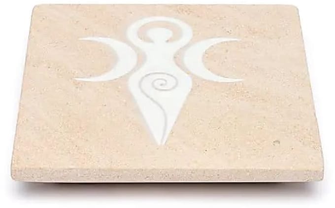 Wierookbrander Godinnensymbool roze zandsteen – 10 cm x 10 cm