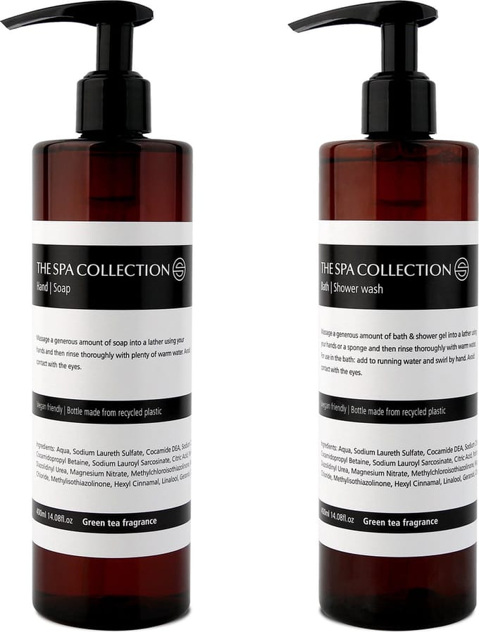 The Spa Collection Green Tea - Douchegel + Handzeep - 400 ml pompfles - Set van 2 stuks