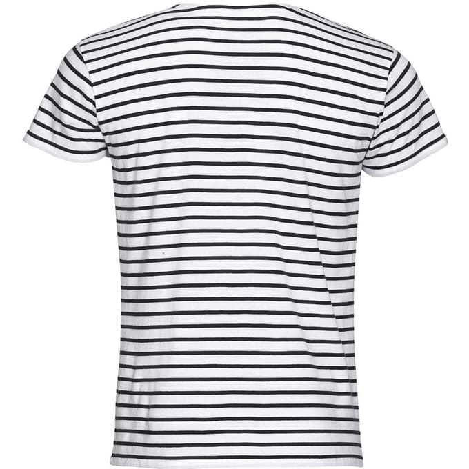 SOLS Heren Miles Gestreept T-Shirt met korte mouwen (Wit/Zwaar)