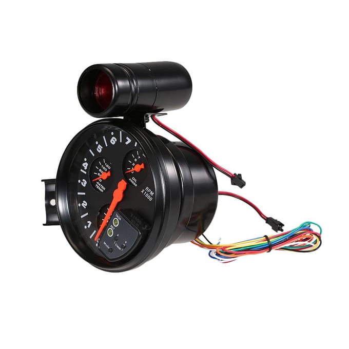 Compteur de température d'huile de voiture de 5 pouces, compteur de pression d'huile black