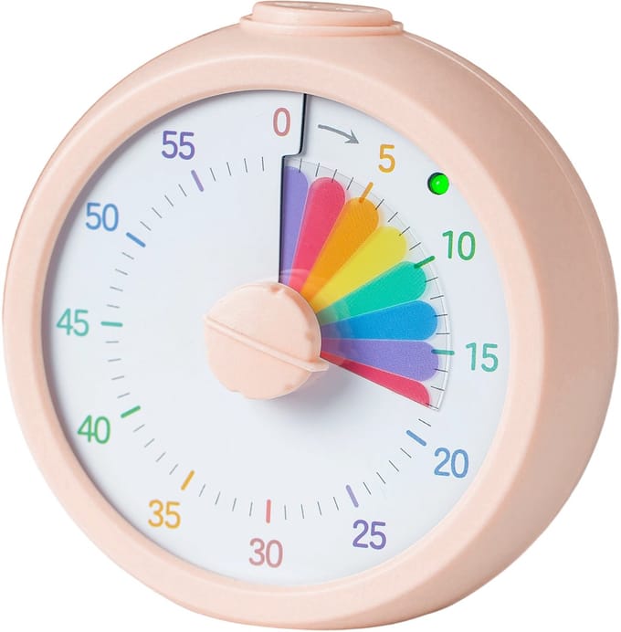 Visuele timer - regenboog - roze