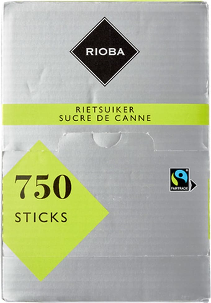 Rioba Fairtrade rietsuikersticks 750 stuks