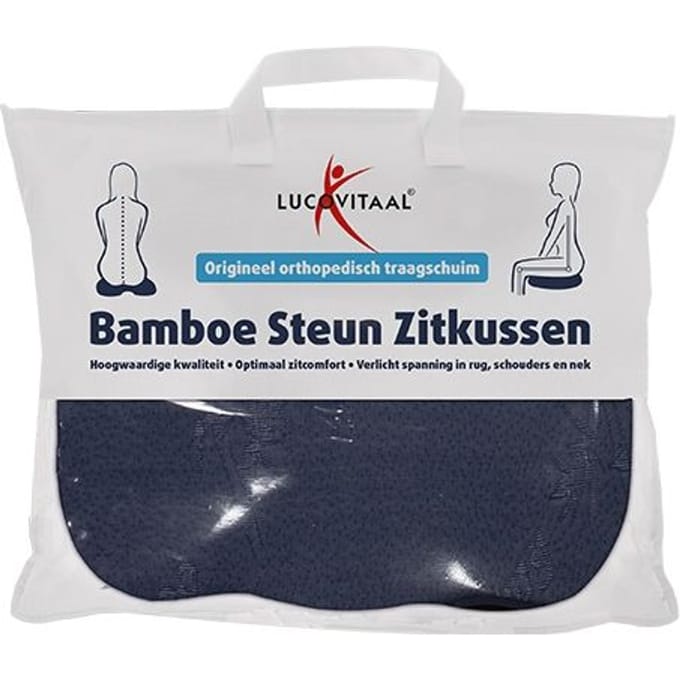 Lucovitaal Bamboe Steun Zitkussen Blauw (1 stuk)