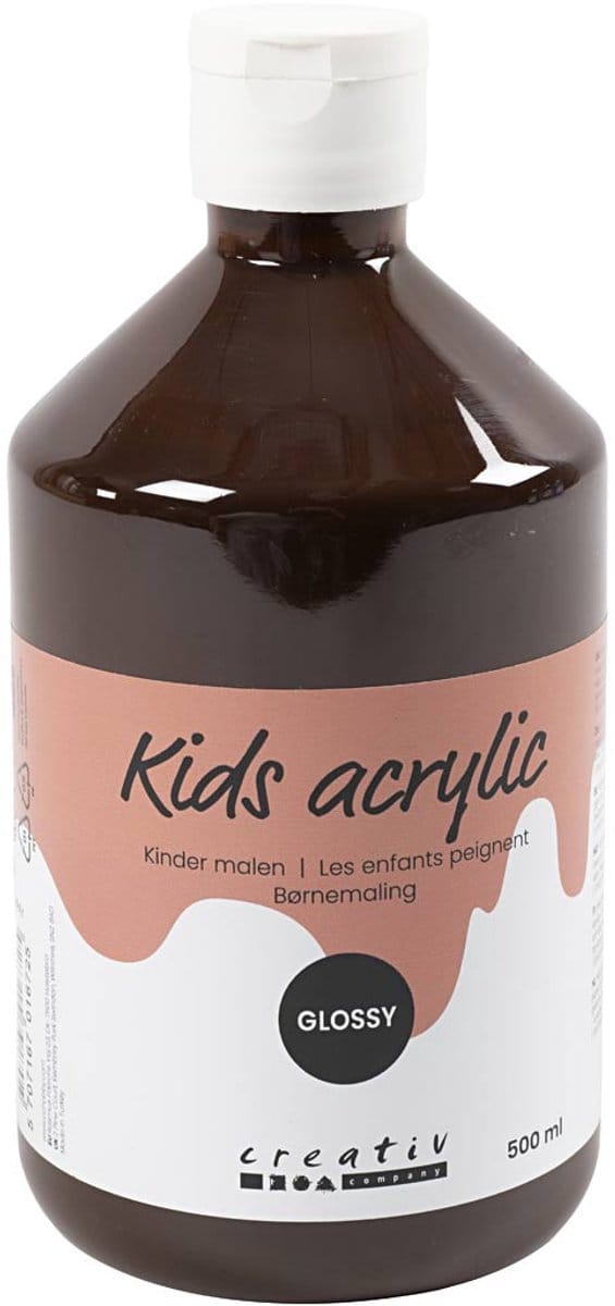 Acrylverf Glossy, bruin, 500ml/ 1 fles