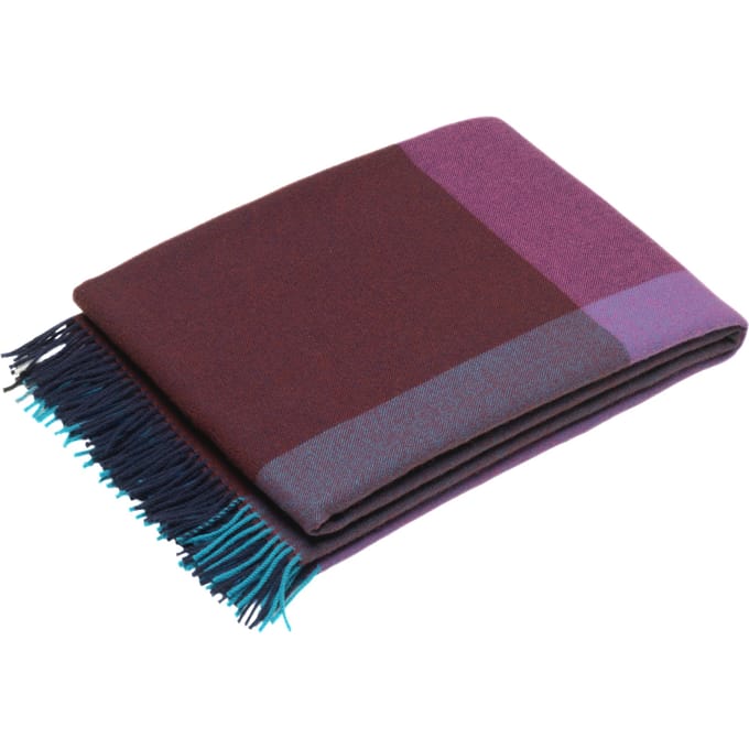 Vitra - Colour Block deken - blauw - bordeaux - rood