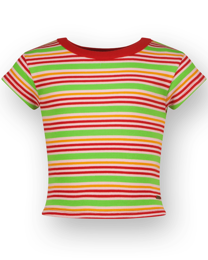 T-shirt Icon-fancy stripe rib tee