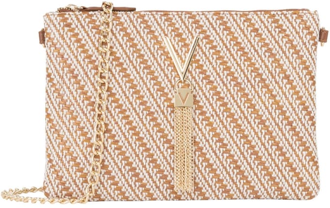 VALENTINO schoudertas clutch Divina Summer Crossover Bag Cuoio / Multicolor Lichtbruin