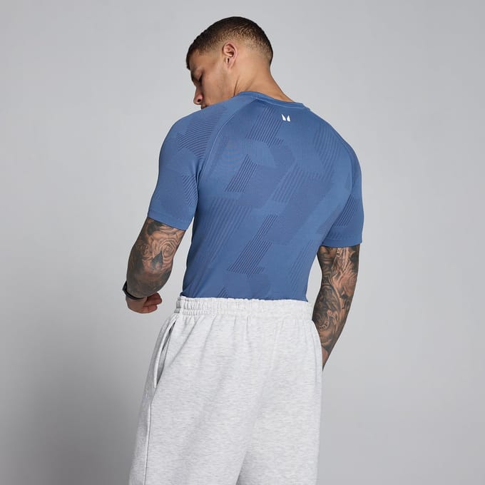 MP Men's Tempo Pillar Graphic Seamless T-Shirt - Leisteenblauw - M