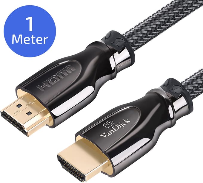 VanDijck HDMI Kabel 2.0 – 1 Meter – 4K 60Hz – Zwart