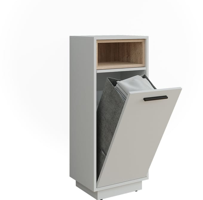 Vicco Beatrice Waskast – 38 x 93 cm met uitneembare binnenzak Wit/Sonoma