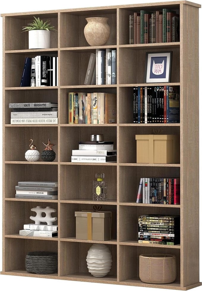 CD DVD plank - Media rek Boekenplank - Media opbergen - 21 open vakken