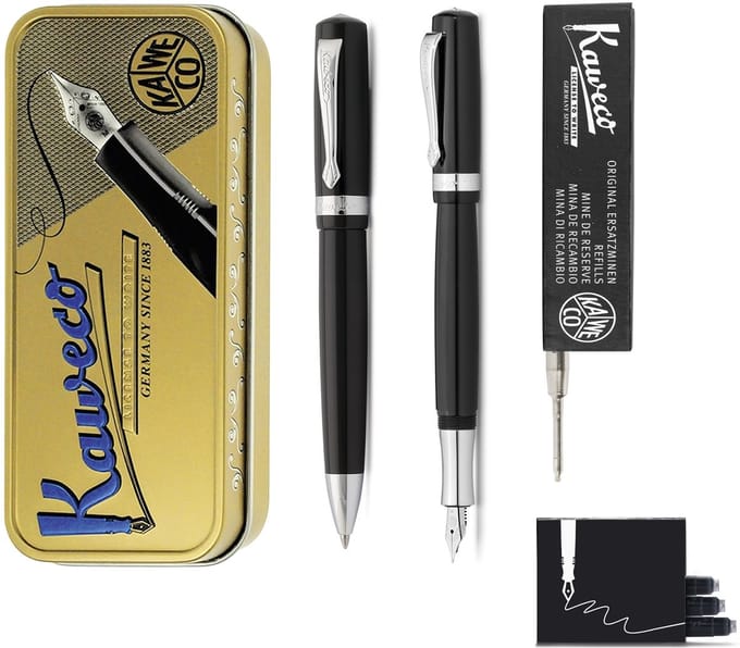 Kaweco - Cadeauset - Student Zwart - Vulpen (Medium) - Balpen - extra vullingen