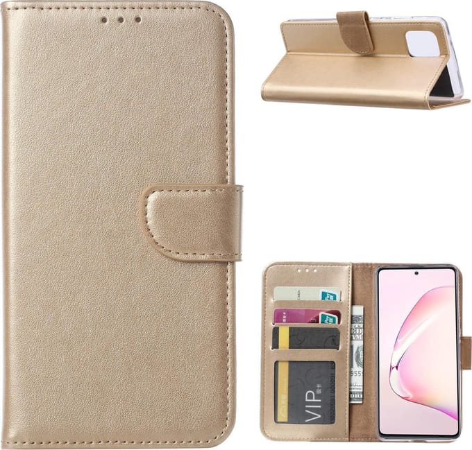 Bookcase Geschikt voor: Samsung Galaxy Note 10 Lite - Goud - portemonnee hoesje