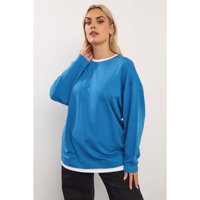 Yours Blauw 2In1 Sweatshirt Size 44