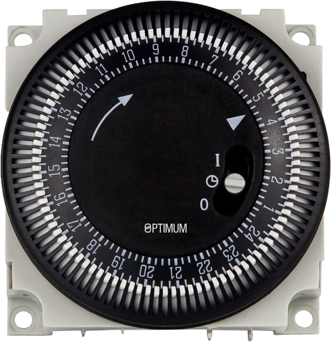 24 uur Synchronisatie Tijdschakelaar Module - 230V Zwart/Wit