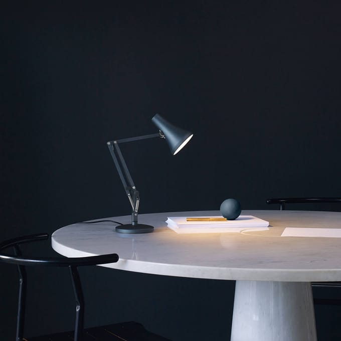 Anglepoise 90 Mini Mini Tafellamp Staalblauw/ Grijs