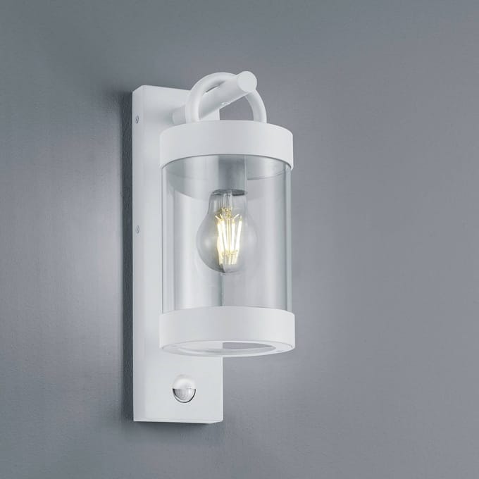 TRIO SAMBESI - Wandlamp - Wit mat - excl. 1x E27 4 W - Bewegingssensor - Wandmontage - Buitenverlichting - IP44