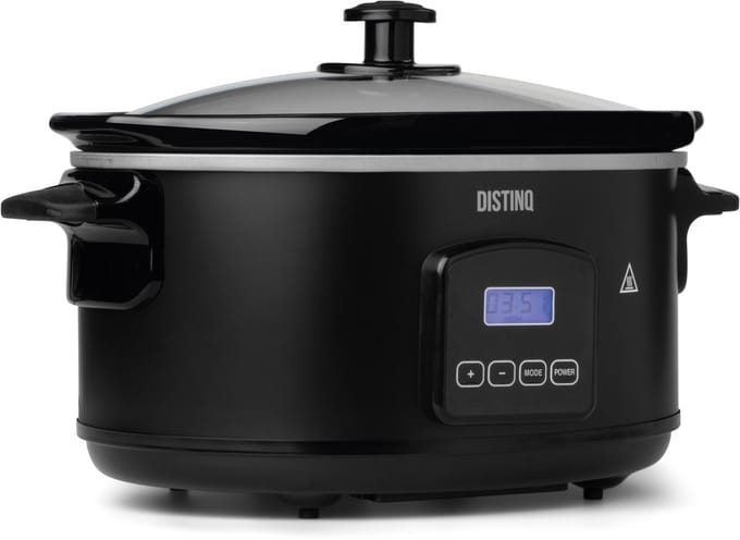 DistinQ Digitale Slowcooker 6 liter met Timer – Keramische binnenpan - Timerfunctie - Warmhoudfunctie
