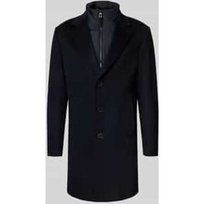 Lange wollen jas in dubbele-laagjeslook, model 'Morris'