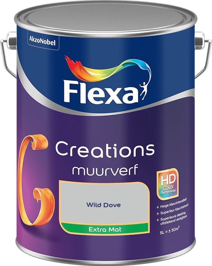 Flexa - Creations Muurverf Extra Mat - Wild Dove - Mengverf - 5 L