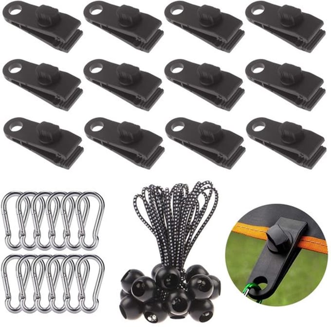 Allecto - Tentbevestigingsclips - 12 x rubberen clips - Eenvoudige