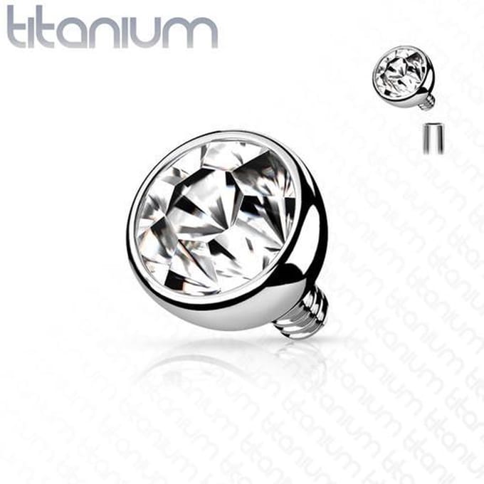 Dermal top titanium 1.2 x 2 mm wit - LMPiercings