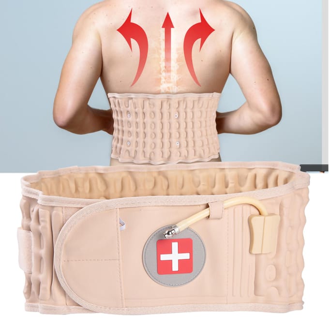 Opblaasbare Gezondheidszorg Tailleband Decompressie Pijnverlichting Rugband beige