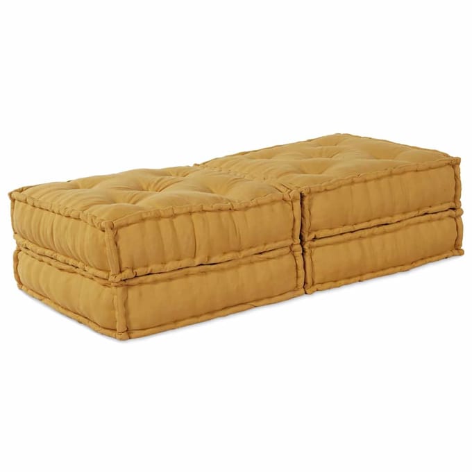 vidaXL - Modulebankeenheid - 2 - pcs - Geel - 140 - x - 70 - x - 36 - cm - Stof