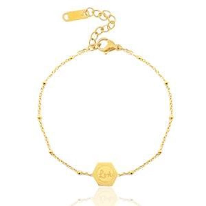 Schakelarmbandje Love Goud (RVS)