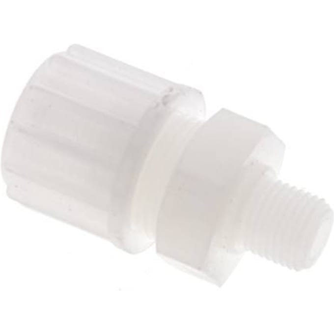 16x10mm & G1/4'' PVDF Rechte Knelfitting Buitendraad 10bar Kunststof en Polyamide