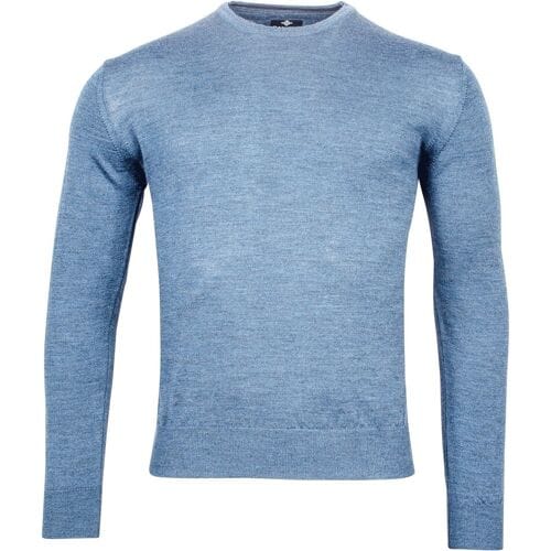 Baileys Trui Crew Neck Pullover Single Knit Uni Merino Licht Blauw / male
