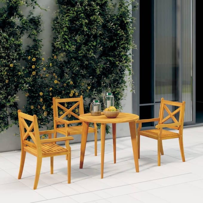 vidaXL - Tuinstoelen - 3 - st - massief - acaciahout
