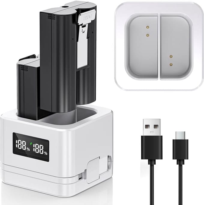 Vervangende Batterij Set - Oplaadbare Accu's - Camera Beveiliging - Met Digitale Lader - 6040mAh Capaciteit