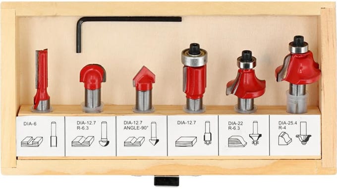 Yato YT-68001 - Frees Set - 8mm - 6 Stuks - Houtbewerking