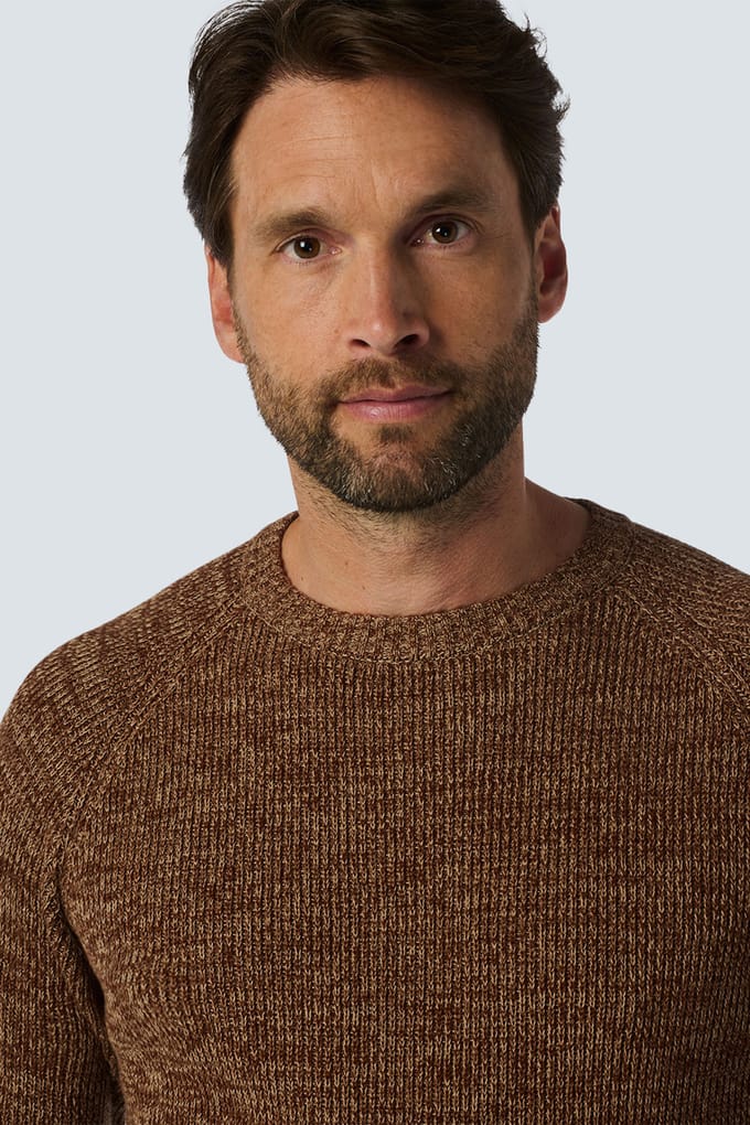 No Excess Pullover Crewneck 3 Coloured Rib Brown Größe: XXL | Pullover Outlet | Herren | Braun