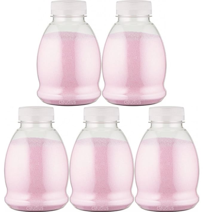 Scrubzout Rozen - 375 gram - Fles met witte dop - set van 5 stuks - Hydraterende Lichaamsscrub