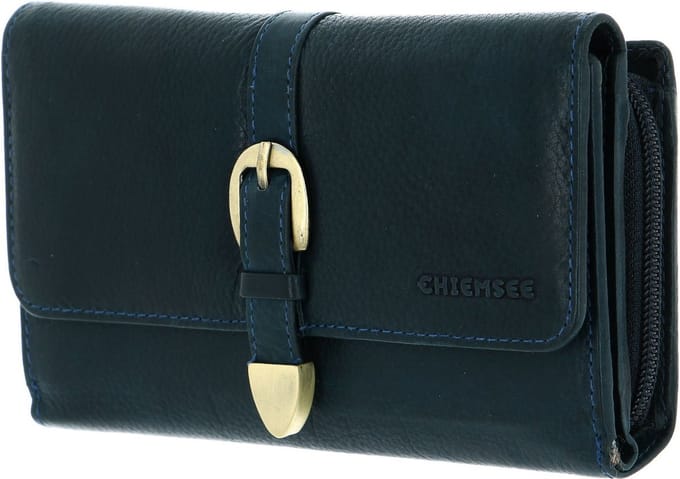 CHIEMSEE Leren Portemonnee Leather Wallet Blue Donkerblauw