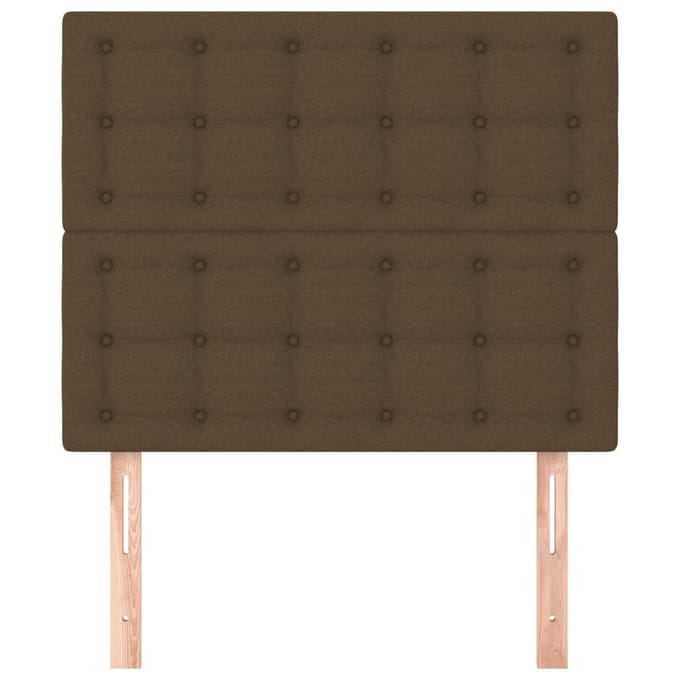 vidaXL - Hoofdbord - donkerbruin - 90x5x118/128 - cm - Stof