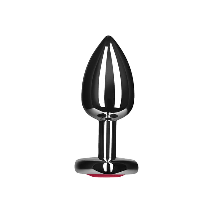Rimba - Buttplug Small Met Kristal In hartvorm - Rood