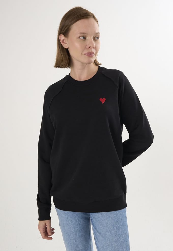 Felix Hardy Basic Sweatshirt Ronde Hals Katoen Dames Zwart - S