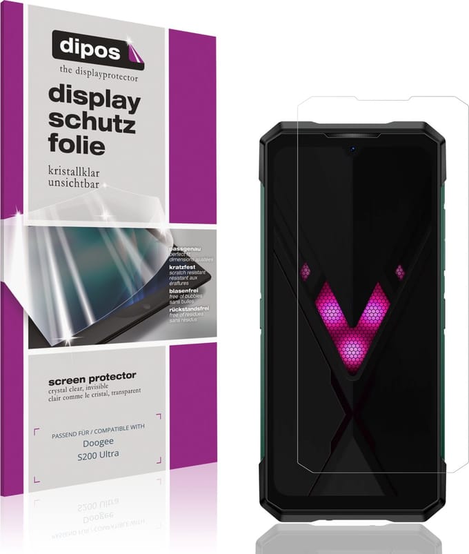 dipos – 4x Beschermfolie geschikt voor Doogee S200 Ultra | Krasbestendige & heldere Screenprotector Ultra-Thin