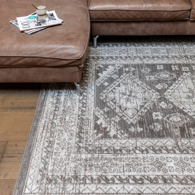 Vintage vloerkleed Aila Taupe - 190 x 280 cm - (L)
