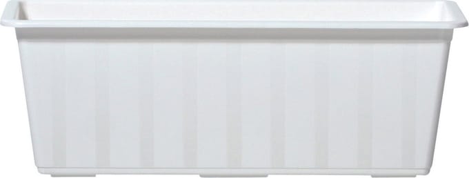 Prosperplast Plantenbak/bloembak/balkonbak Agro - wit - kunststof - 40 x 18 x 14 cm