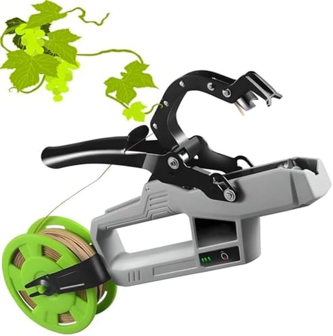 Elektrische Plant Bindmachine - Takken Binder Tool - Planten Snel Binden - Kraft Papier Draad - 45mm Diameter - Grijs